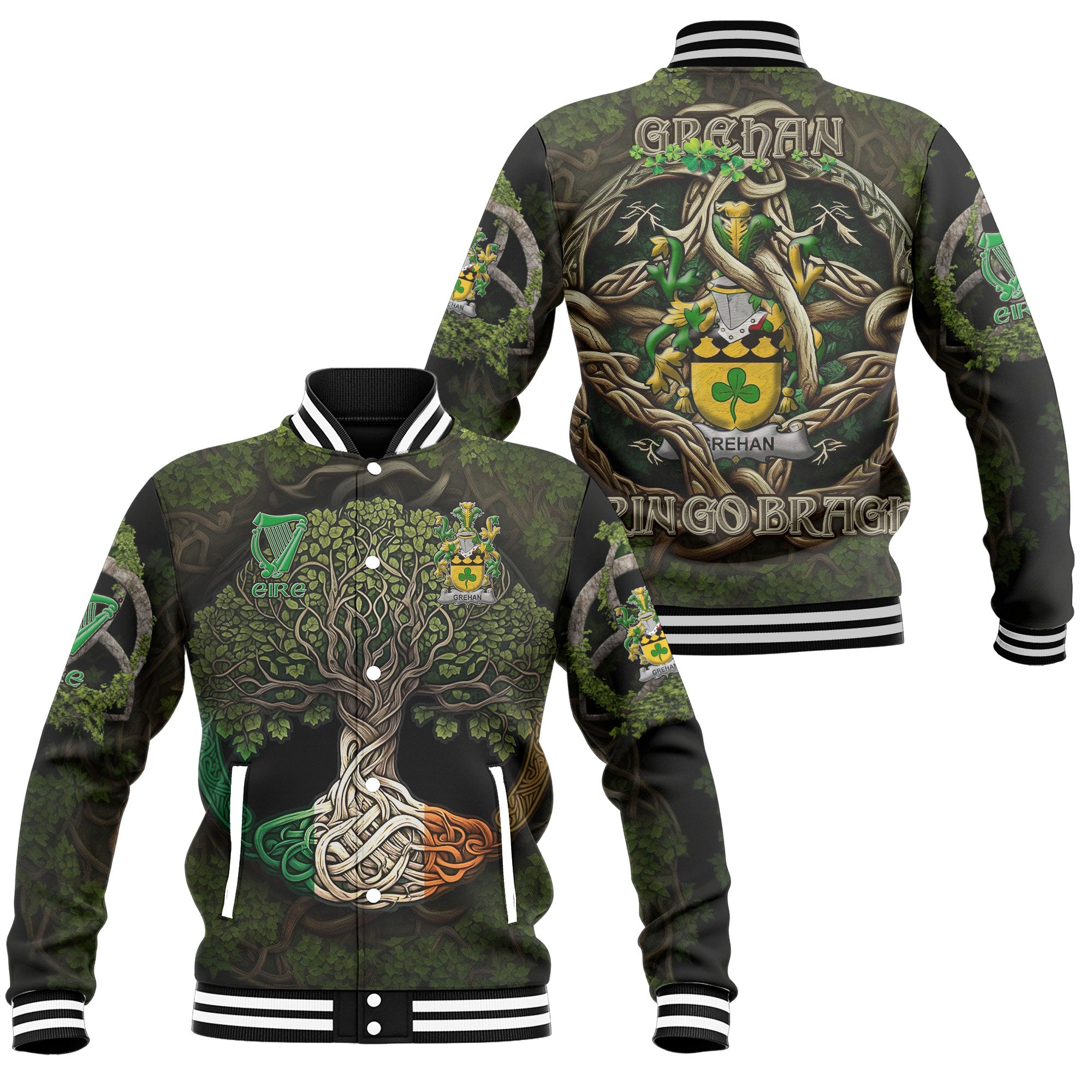 Grehan or O Greaghan Baseball Jackets Ireland Is My Root Style