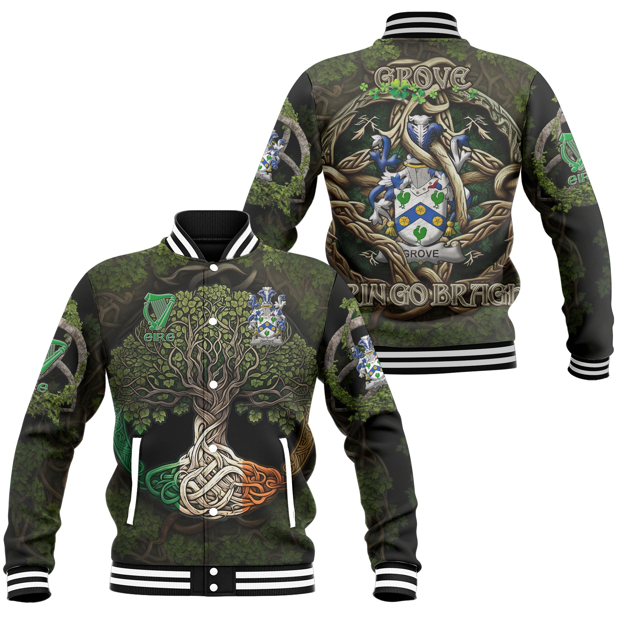 Grove Baseball Jackets Ireland Is My Root Style