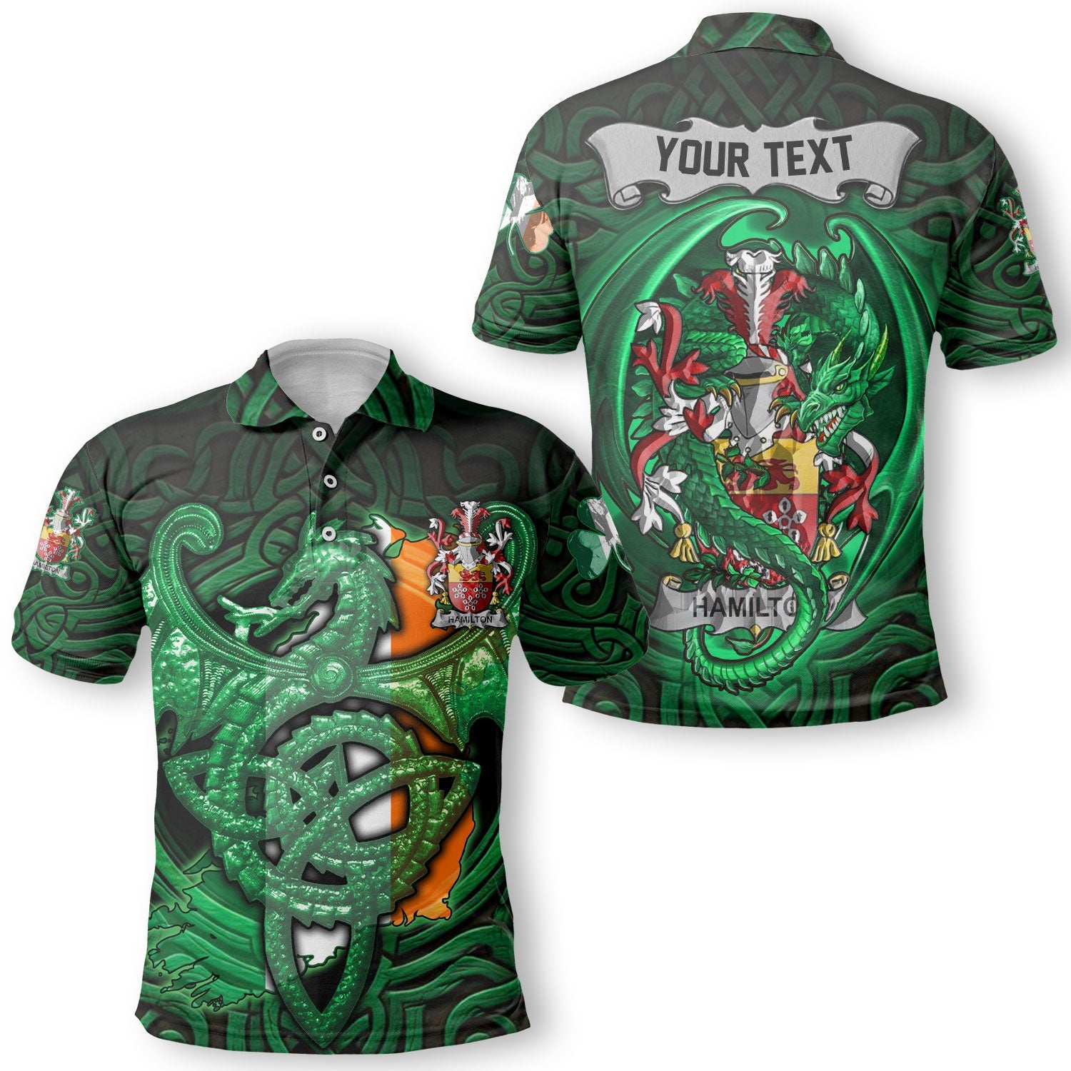 Hamilton Polo Shirts The Green Dragon Of Ireland Style