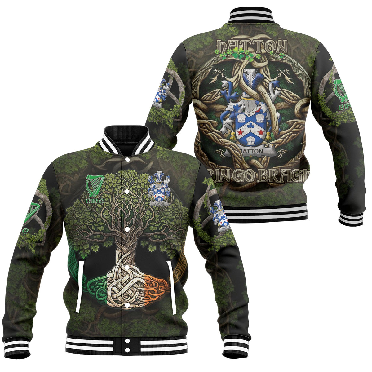 Hatton or McIlhatton Baseball Jackets Ireland Is My Root Style