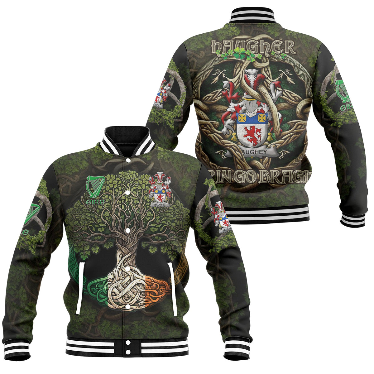 Haugher or O Haffey Baseball Jackets Ireland Is My Root Style