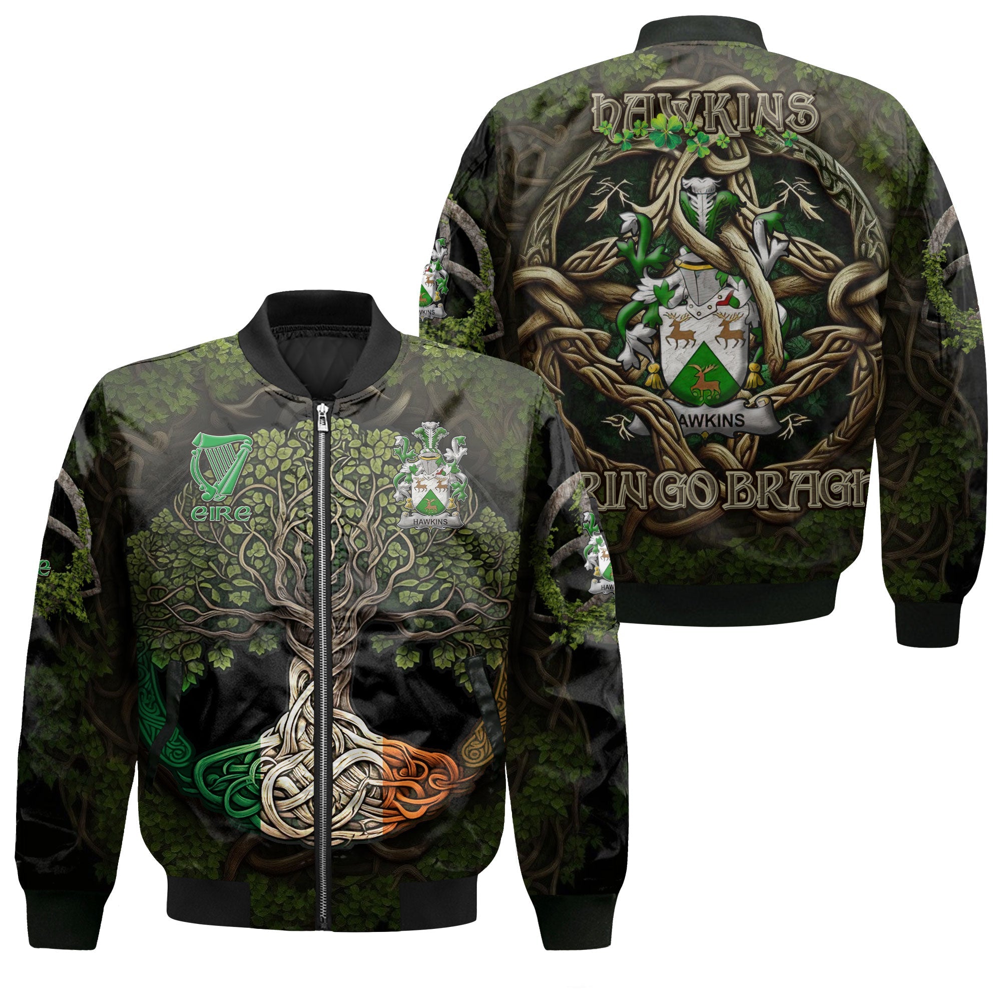 Hawkins or Haughan Bomber Jackets Ireland Is My Root Style