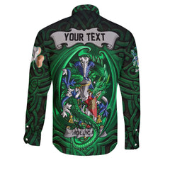 Holligan or O Halligan Long Sleeve Button Shirts The Green Dragon Of Ireland Style