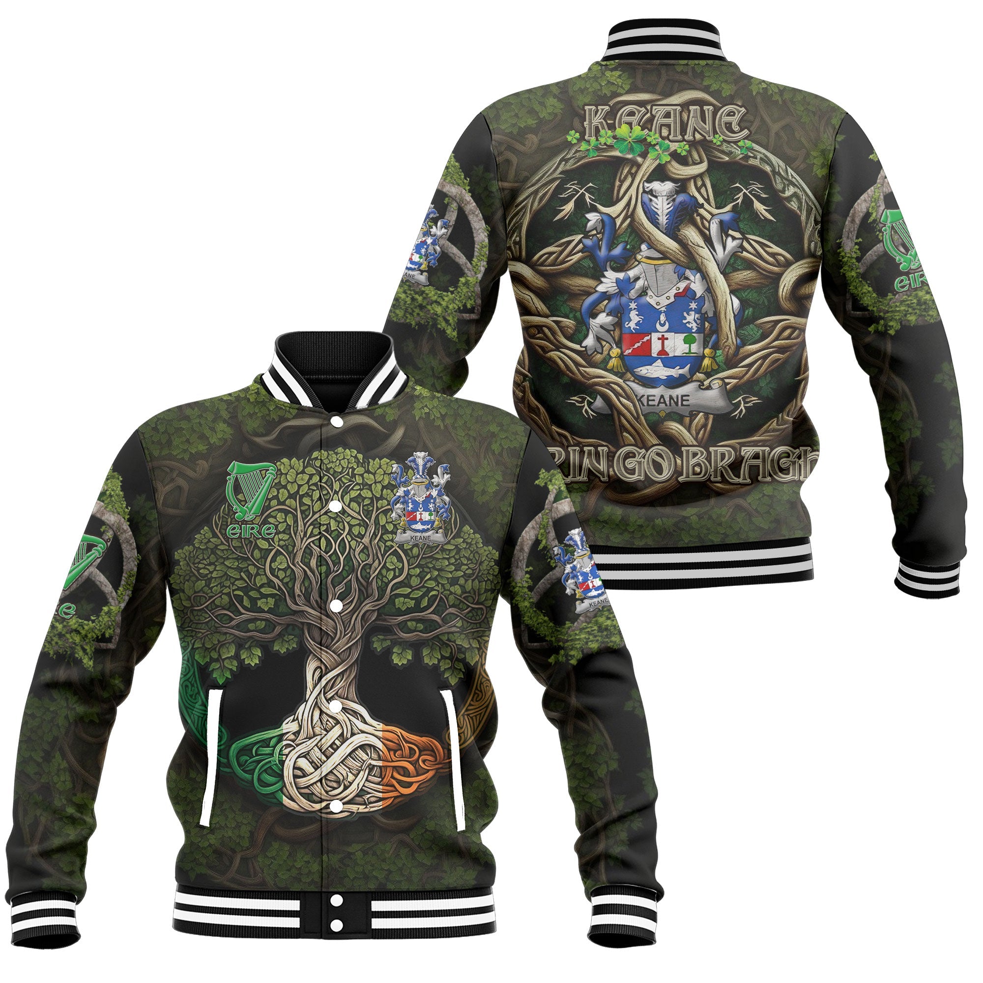 Keane or O Cahan Baseball Jackets Ireland Is My Root Style