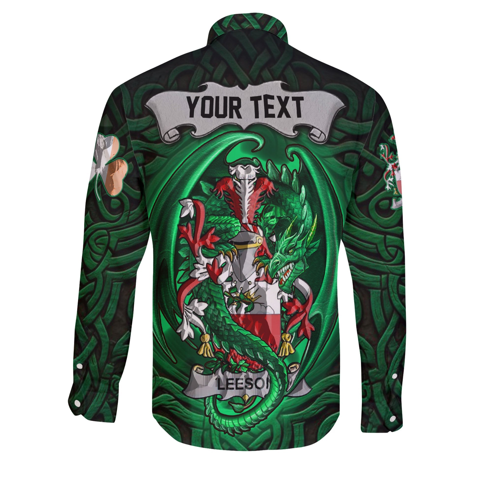 Leeson Long Sleeve Button Shirts The Green Dragon Of Ireland Style