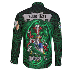 Lenihan or O Lenaghan Long Sleeve Button Shirts The Green Dragon Of Ireland Style