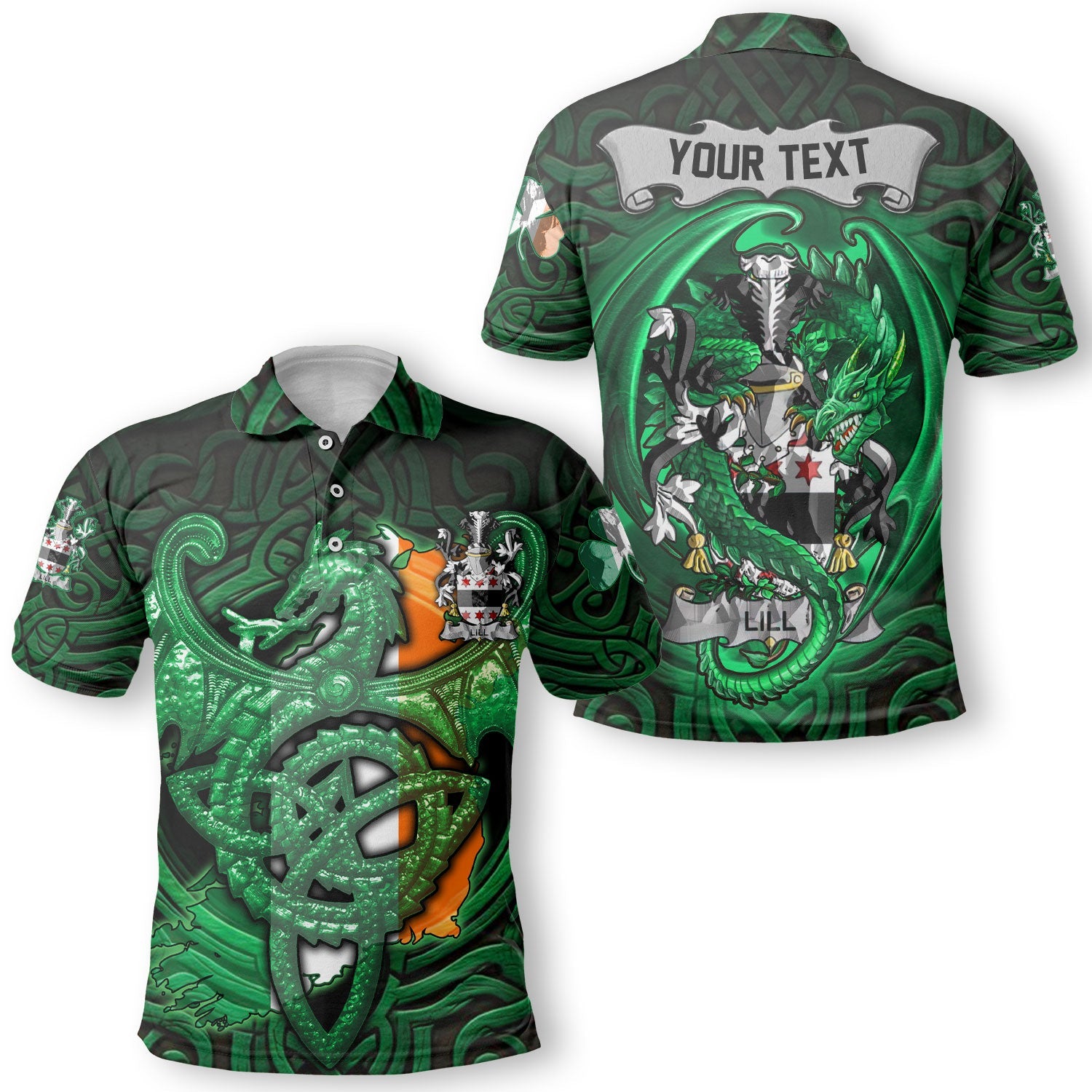 Lill Polo Shirts The Green Dragon Of Ireland Style