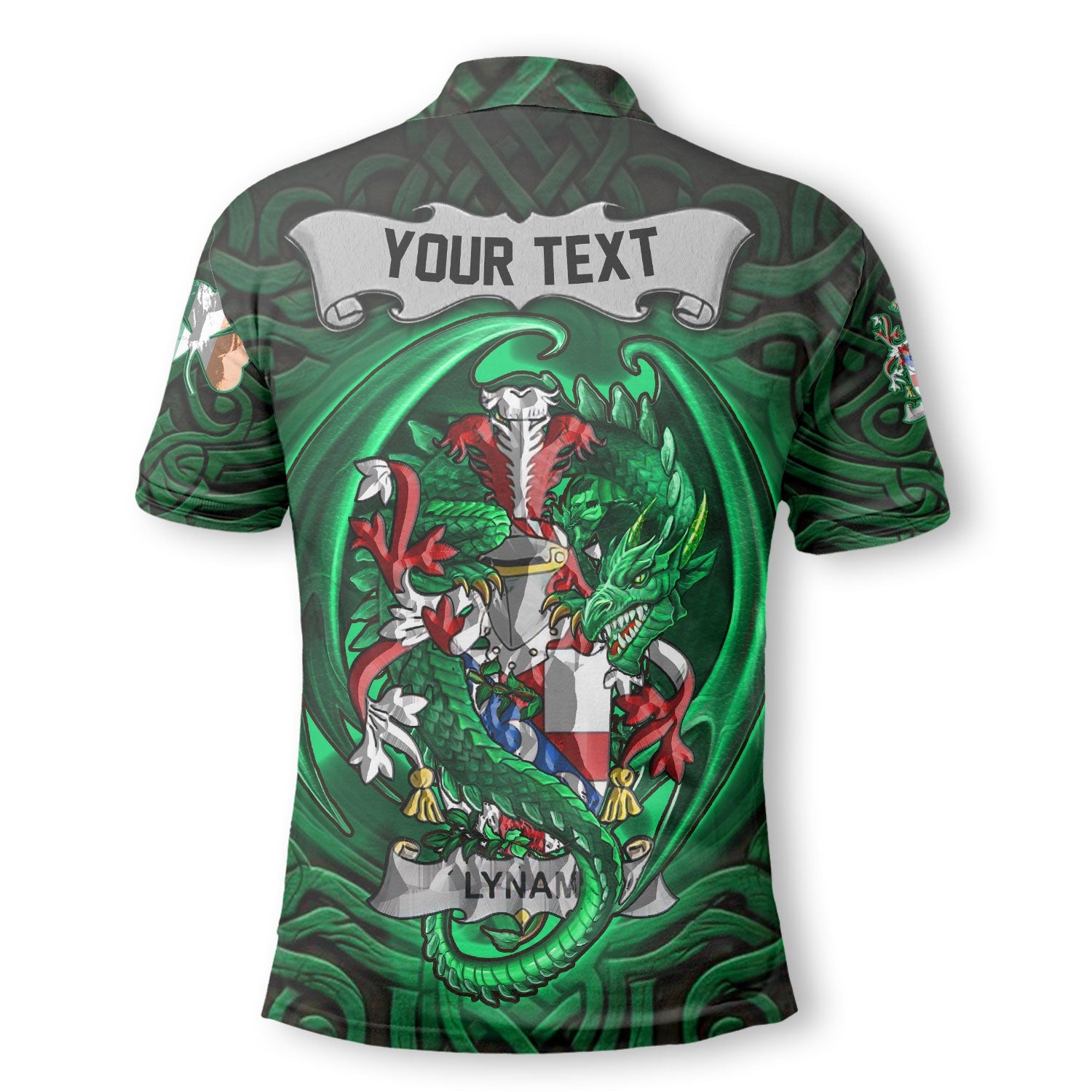 Lynam or O Lynam Polo Shirts The Green Dragon Of Ireland Style