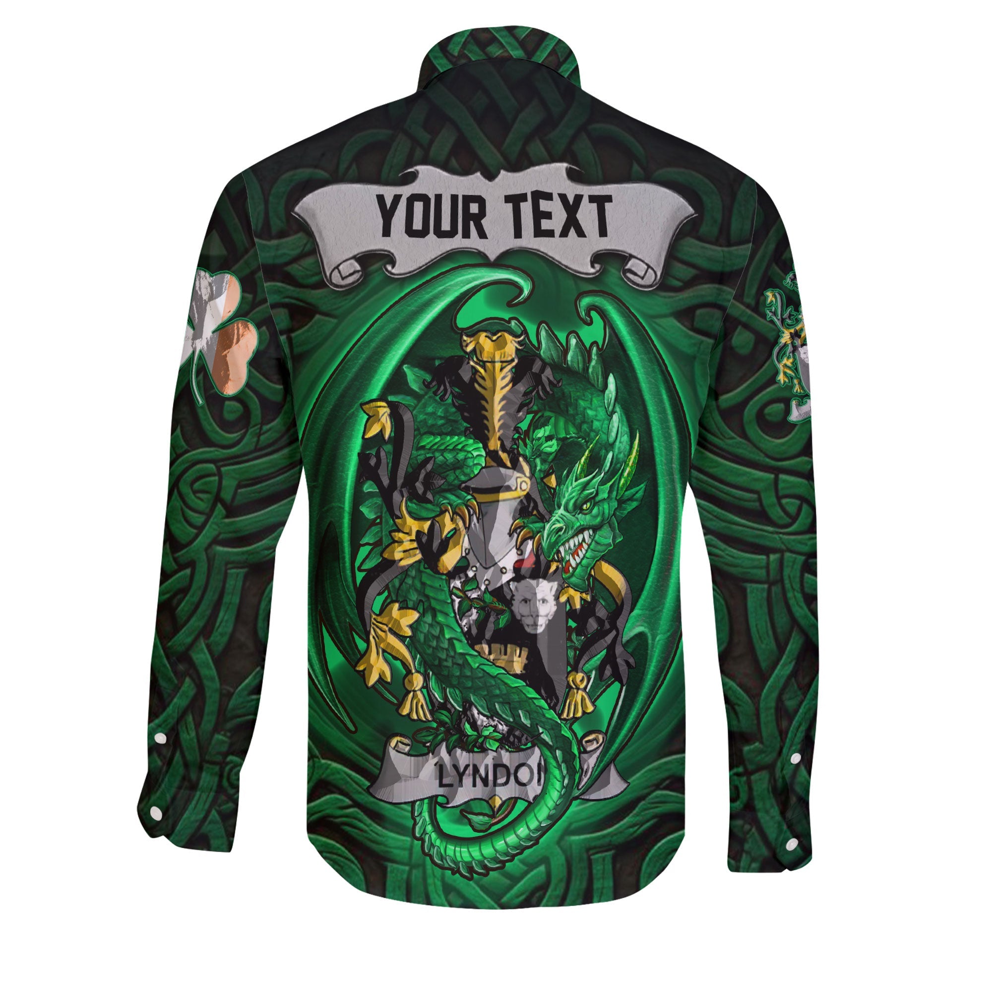 Lyndon or Gindon Long Sleeve Button Shirts The Green Dragon Of Ireland Style
