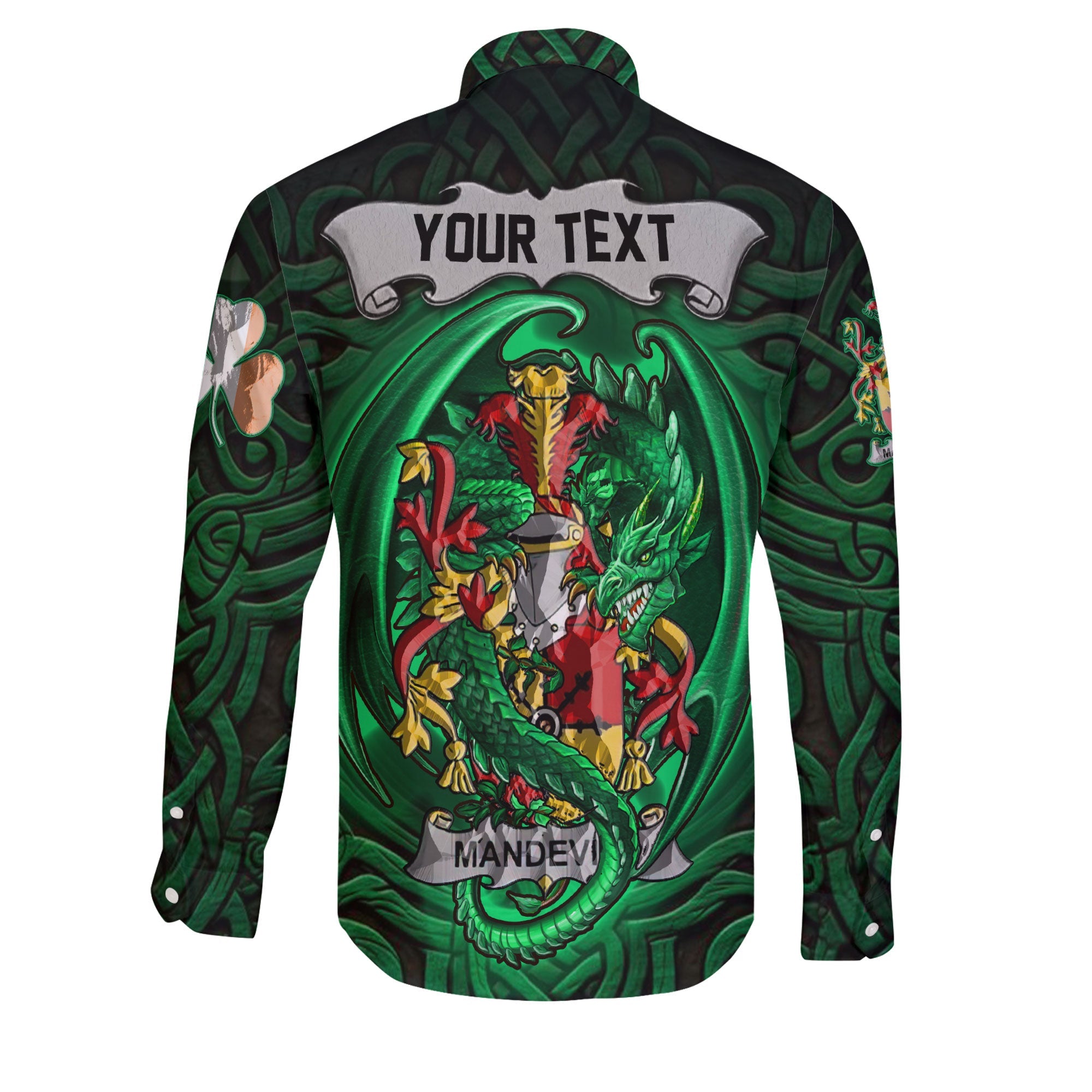 Mandevile Long Sleeve Button Shirts The Green Dragon Of Ireland Style