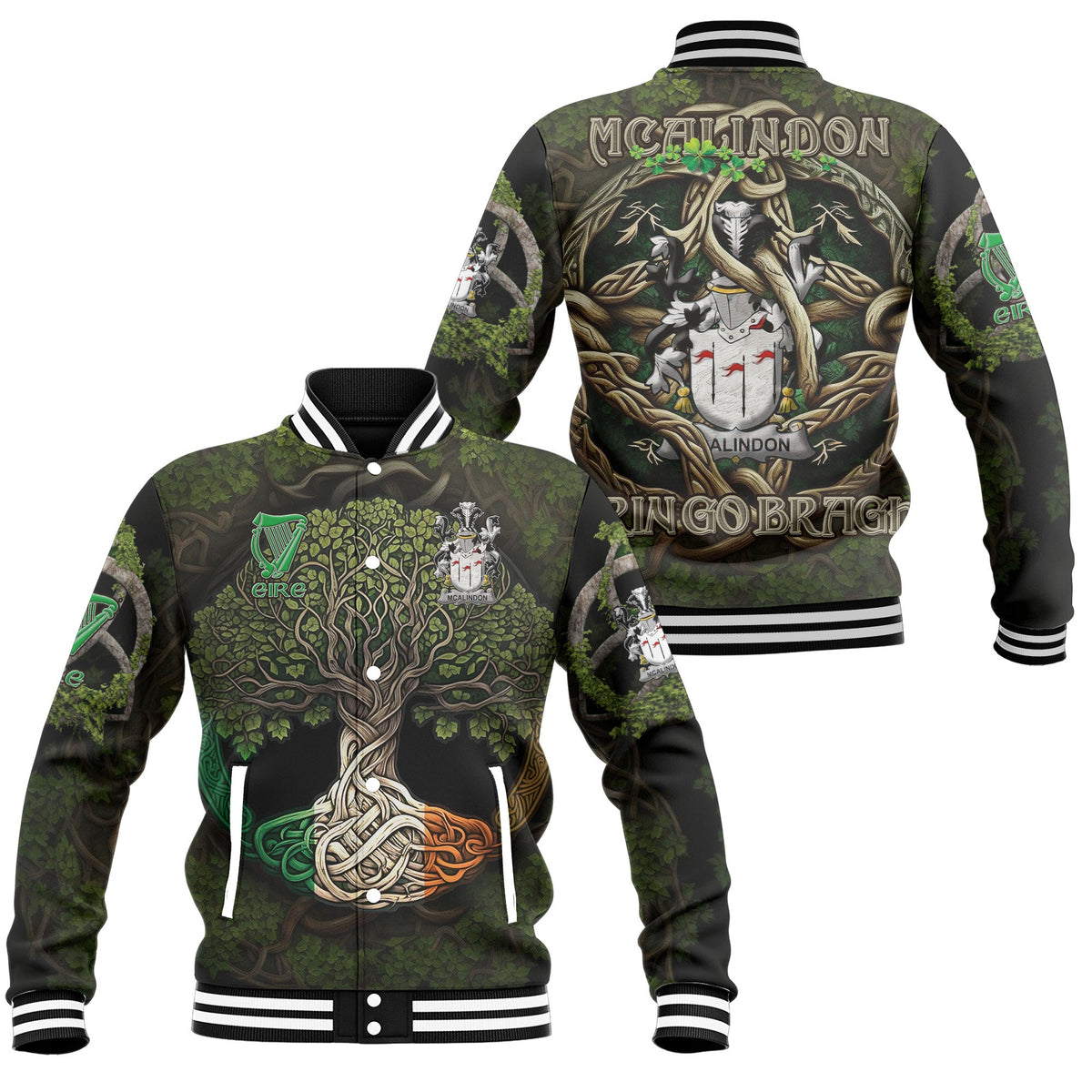 McAlindon or McAlindem Baseball Jackets Ireland Is My Root Style