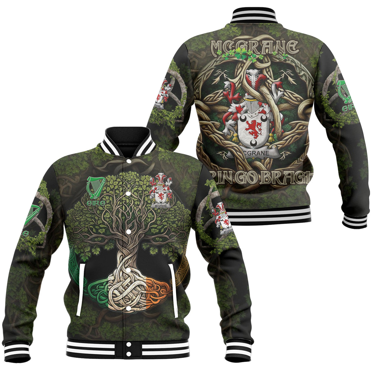 McGrane or McGrann Baseball Jackets Ireland Is My Root Style