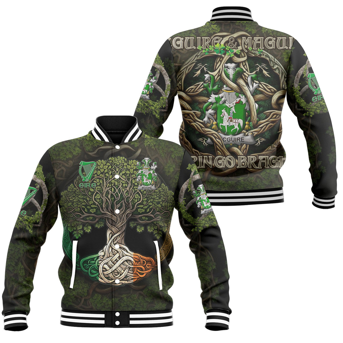McGuire and Maguire Baseball Jackets Ireland Is My Root Style