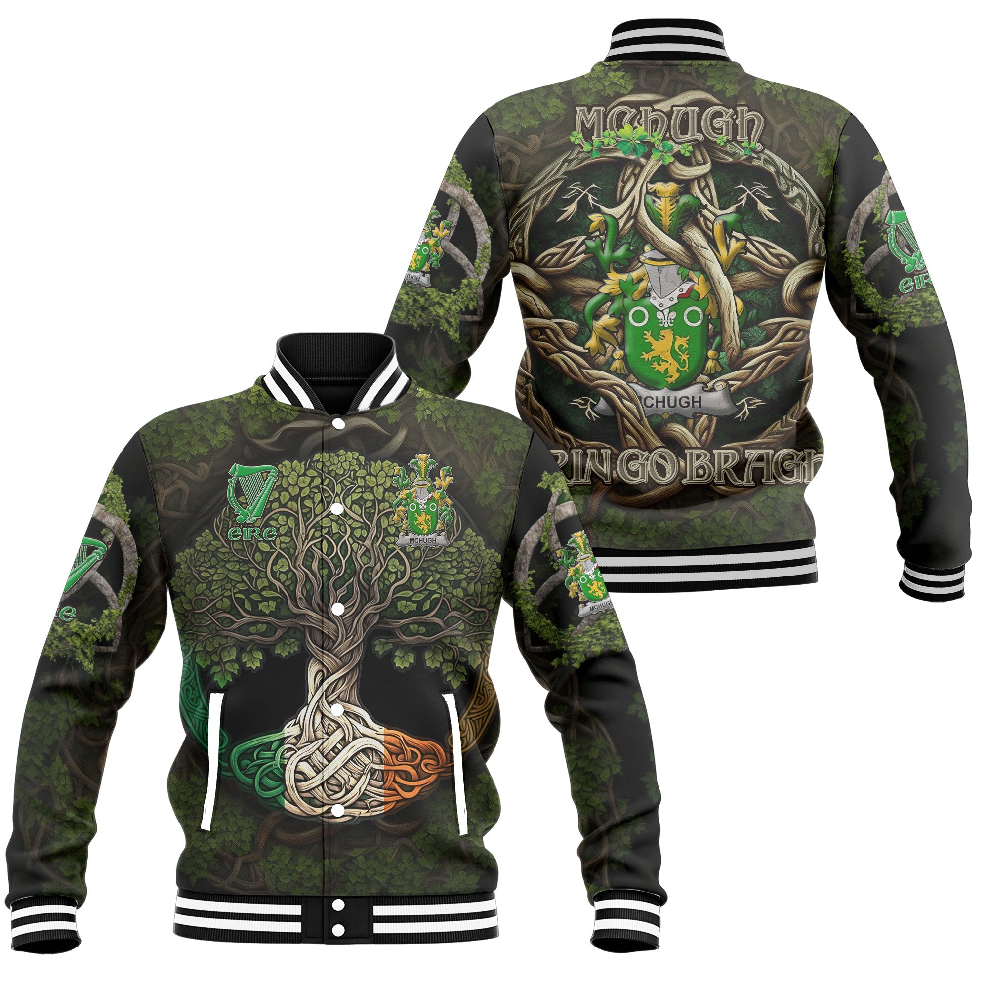 McHugh or MacHugh Baseball Jackets Ireland Is My Root Style
