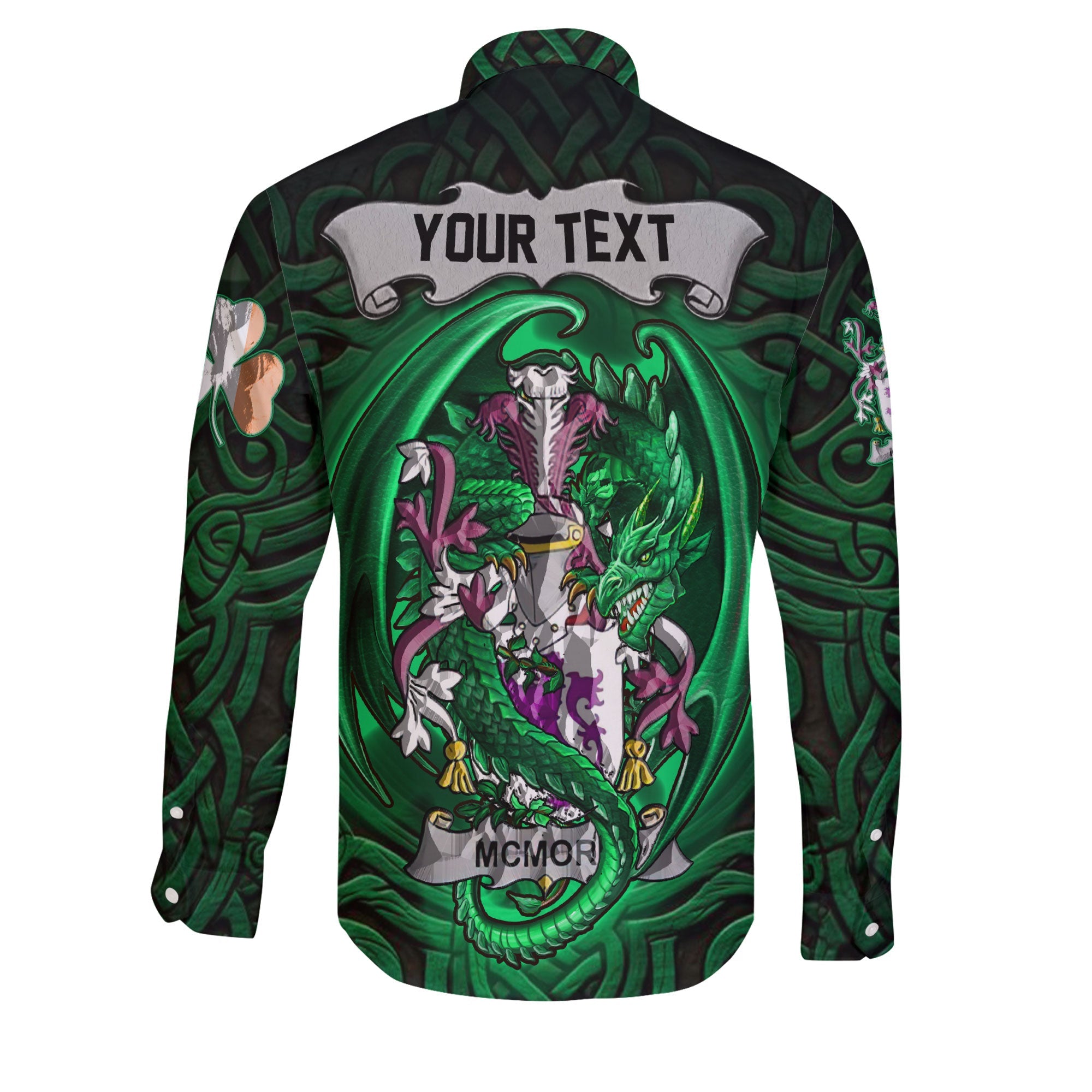 McMore or More Long Sleeve Button Shirts The Green Dragon Of Ireland Style