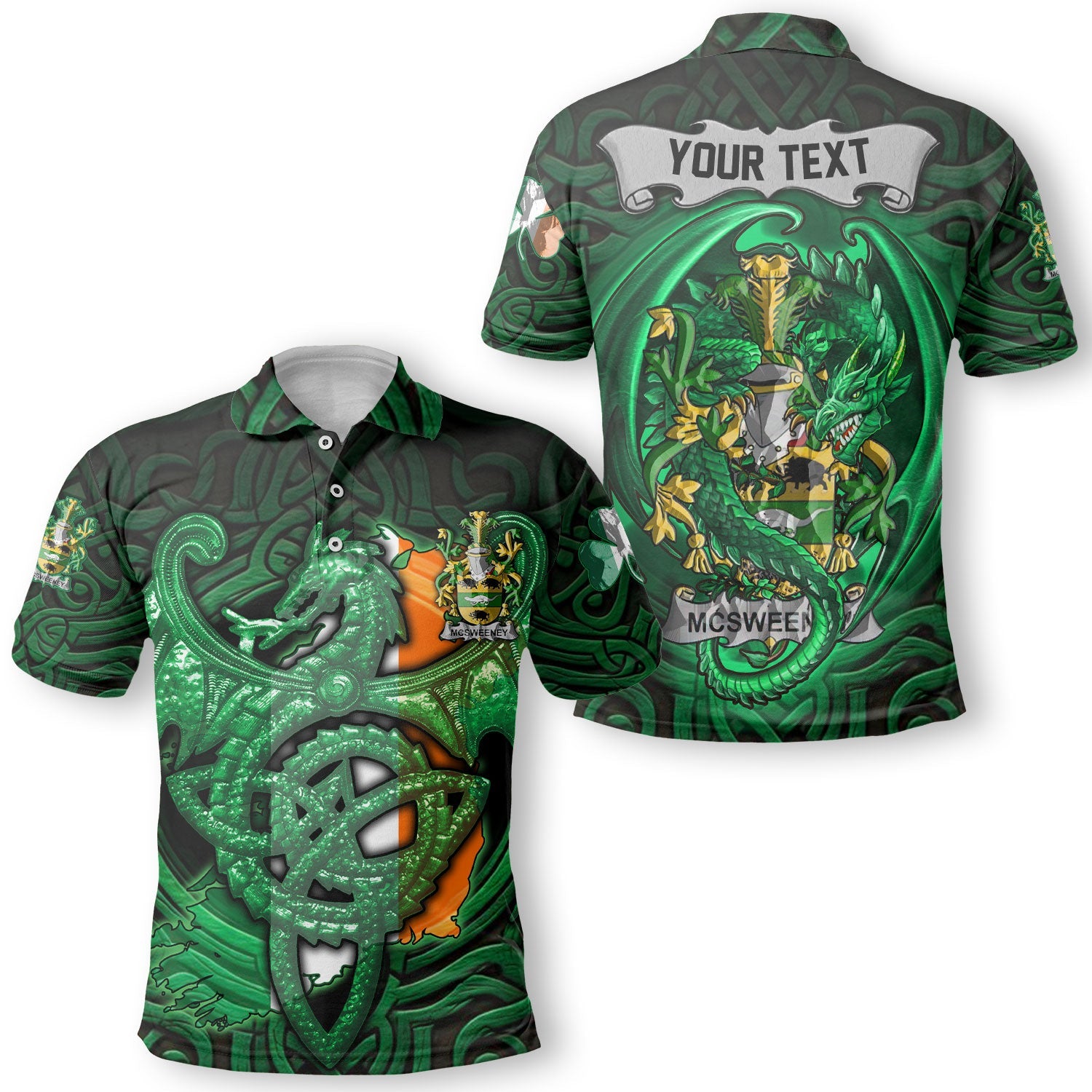McSweeney Polo Shirts The Green Dragon Of Ireland Style