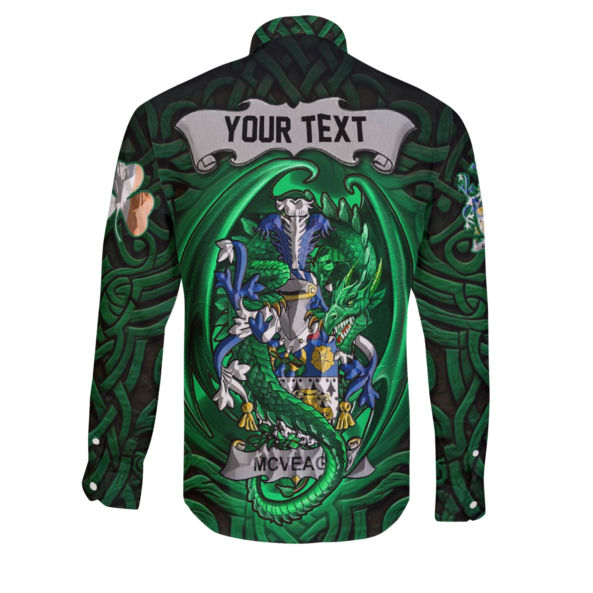 McVeagh or McFingah Long Sleeve Button Shirts The Green Dragon Of Ireland Style