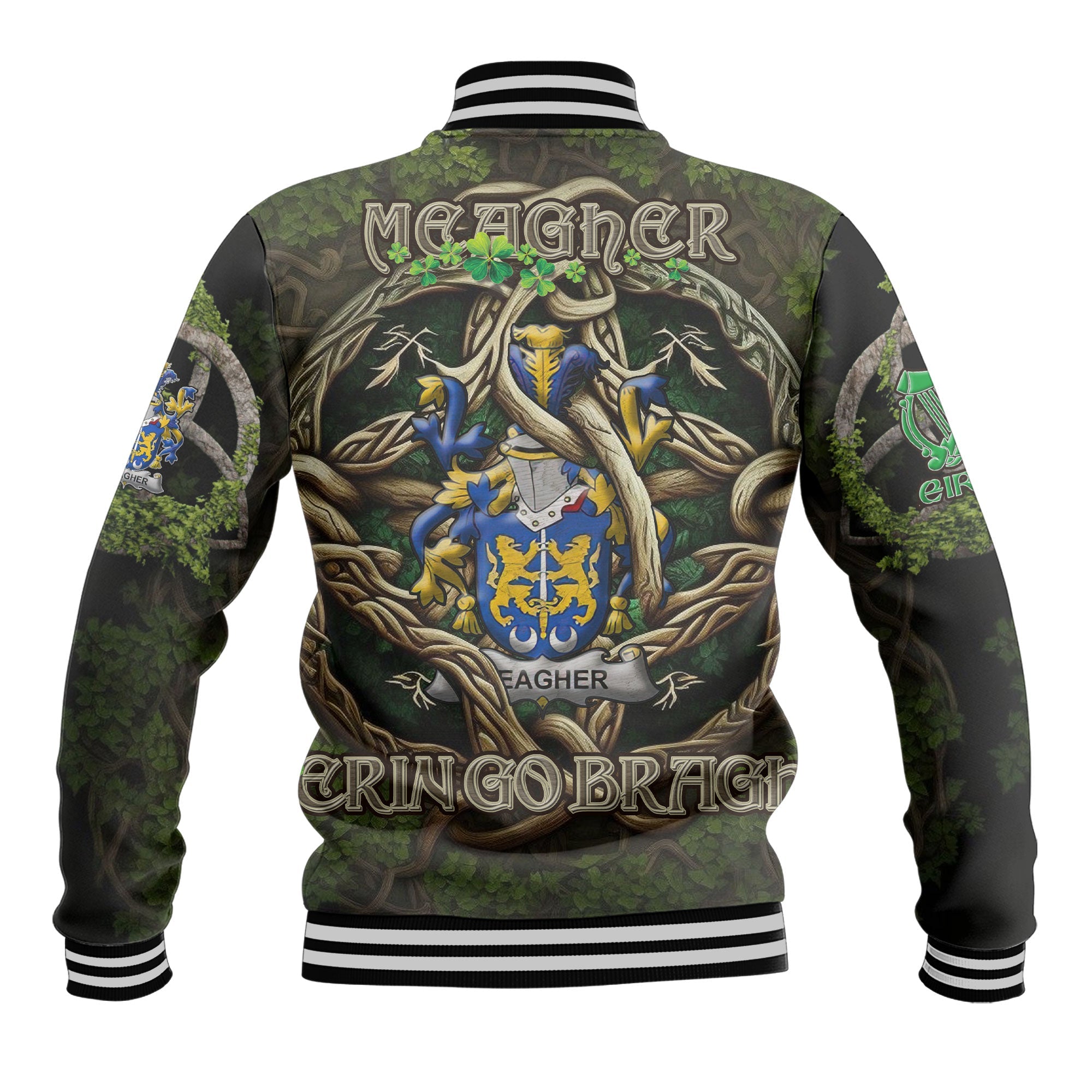 Meagher or O Maher Baseball Jackets Ireland Is My Root Style
