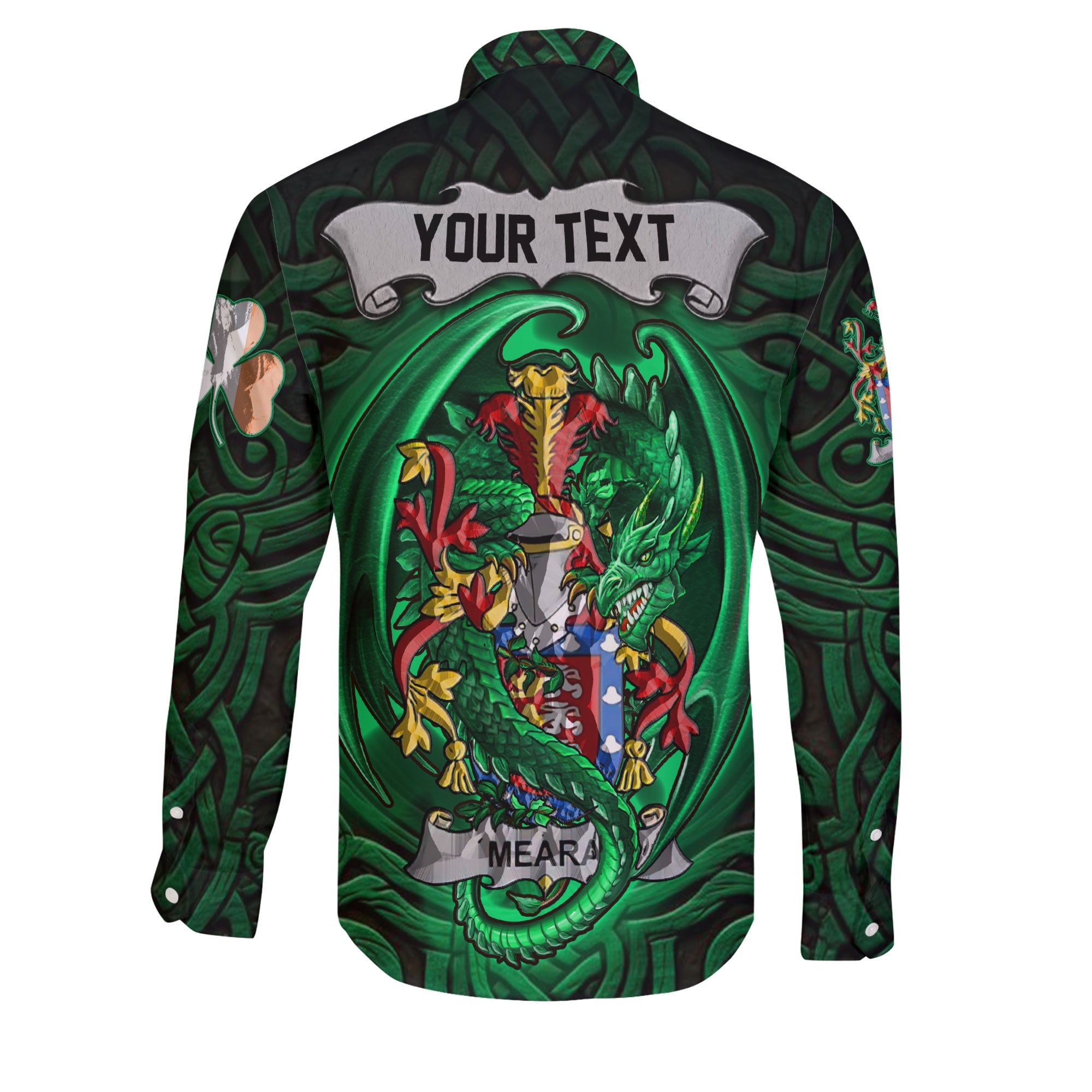 Meara or O Mara Long Sleeve Button Shirts The Green Dragon Of Ireland Style