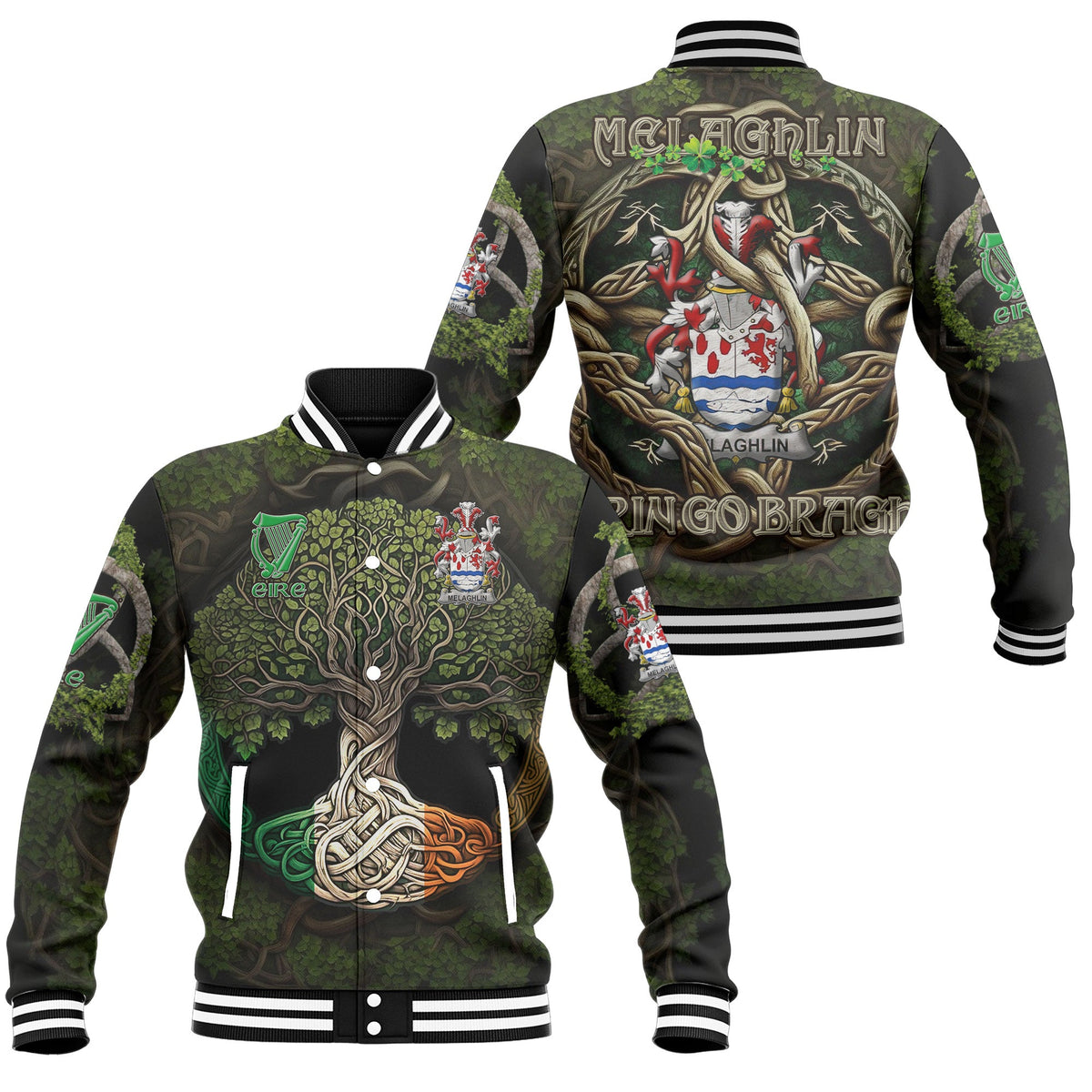Melaghlin or O Melaghlin Baseball Jackets Ireland Is My Root Style