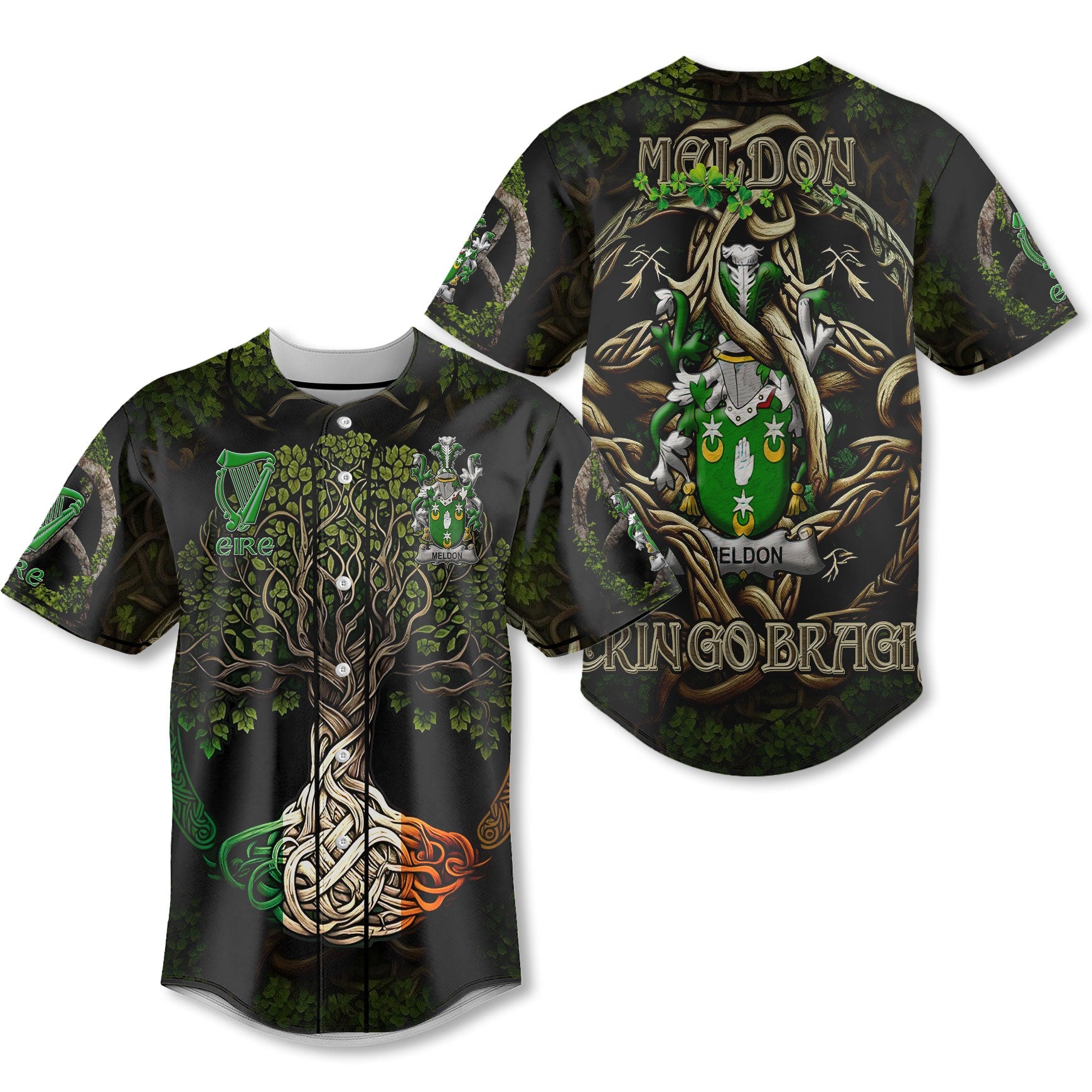 Meldon or Muldoon Baseball Jerseys Ireland Is My Root Style