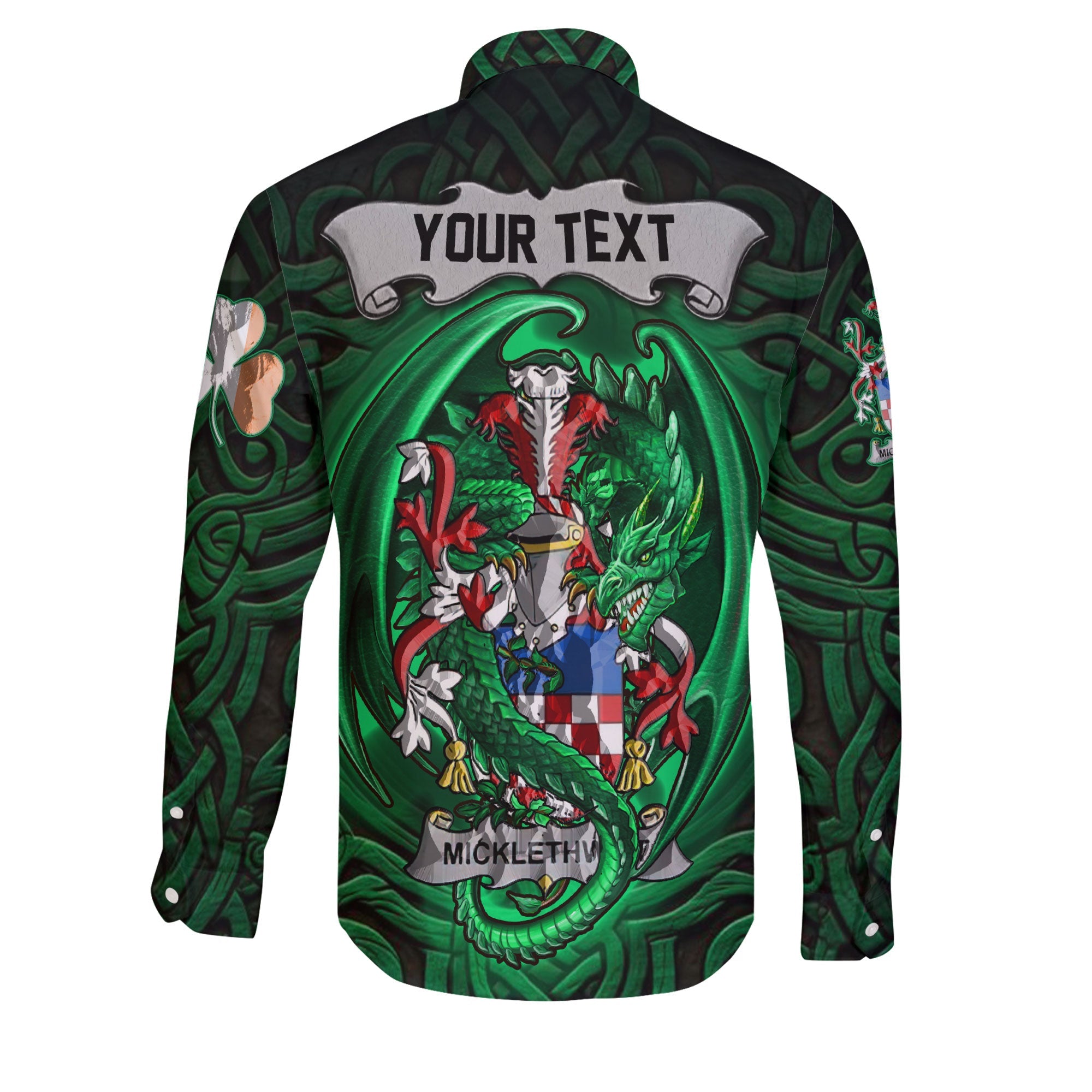Micklethwait Long Sleeve Button Shirts The Green Dragon Of Ireland Style