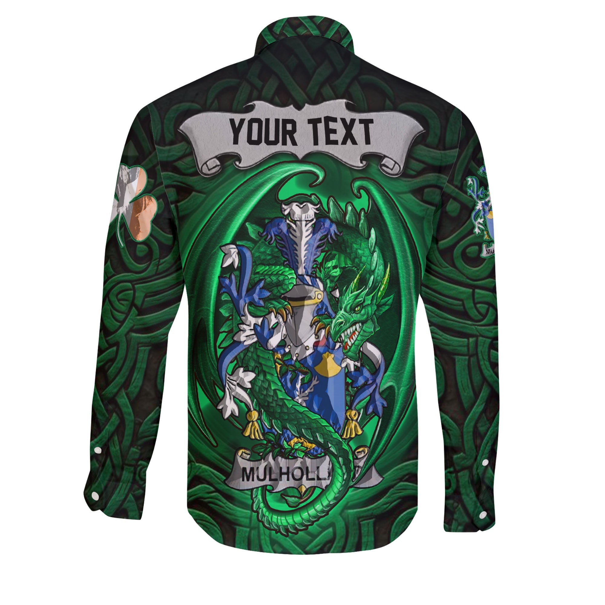 Mulholland Long Sleeve Button Shirts The Green Dragon Of Ireland Style