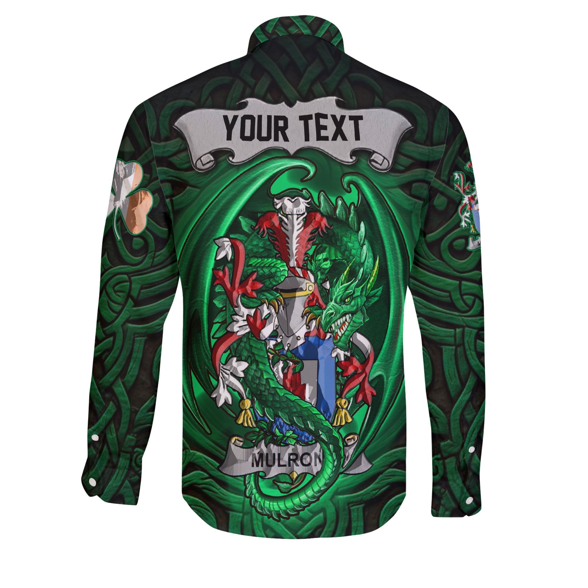Mulrony or O Mulroney Long Sleeve Button Shirts The Green Dragon Of Ireland Style