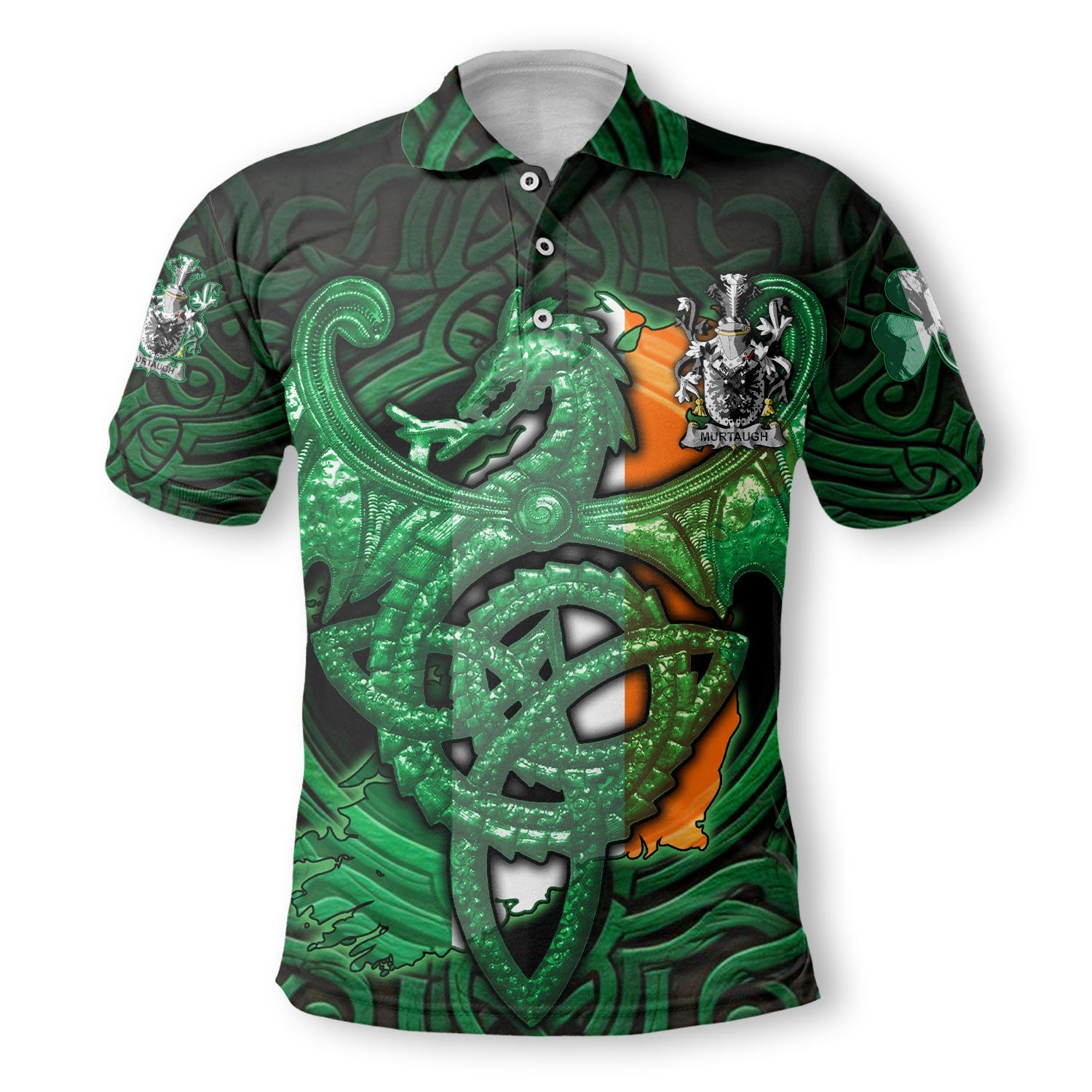 Murtaugh Polo Shirts The Green Dragon Of Ireland Style