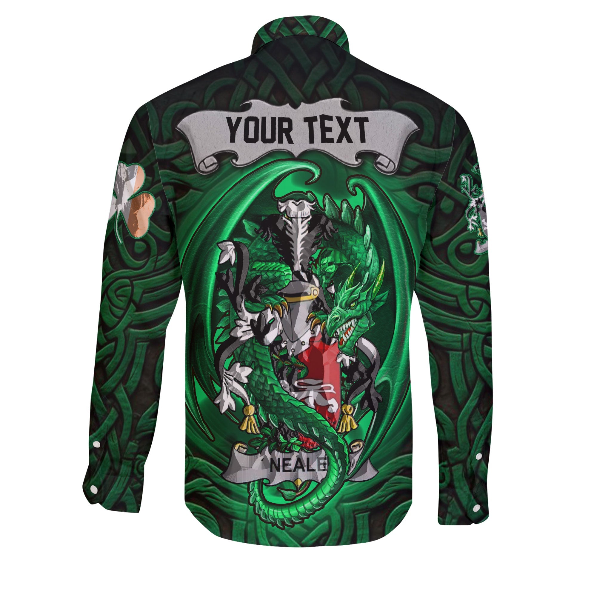 Neale Long Sleeve Button Shirts The Green Dragon Of Ireland Style