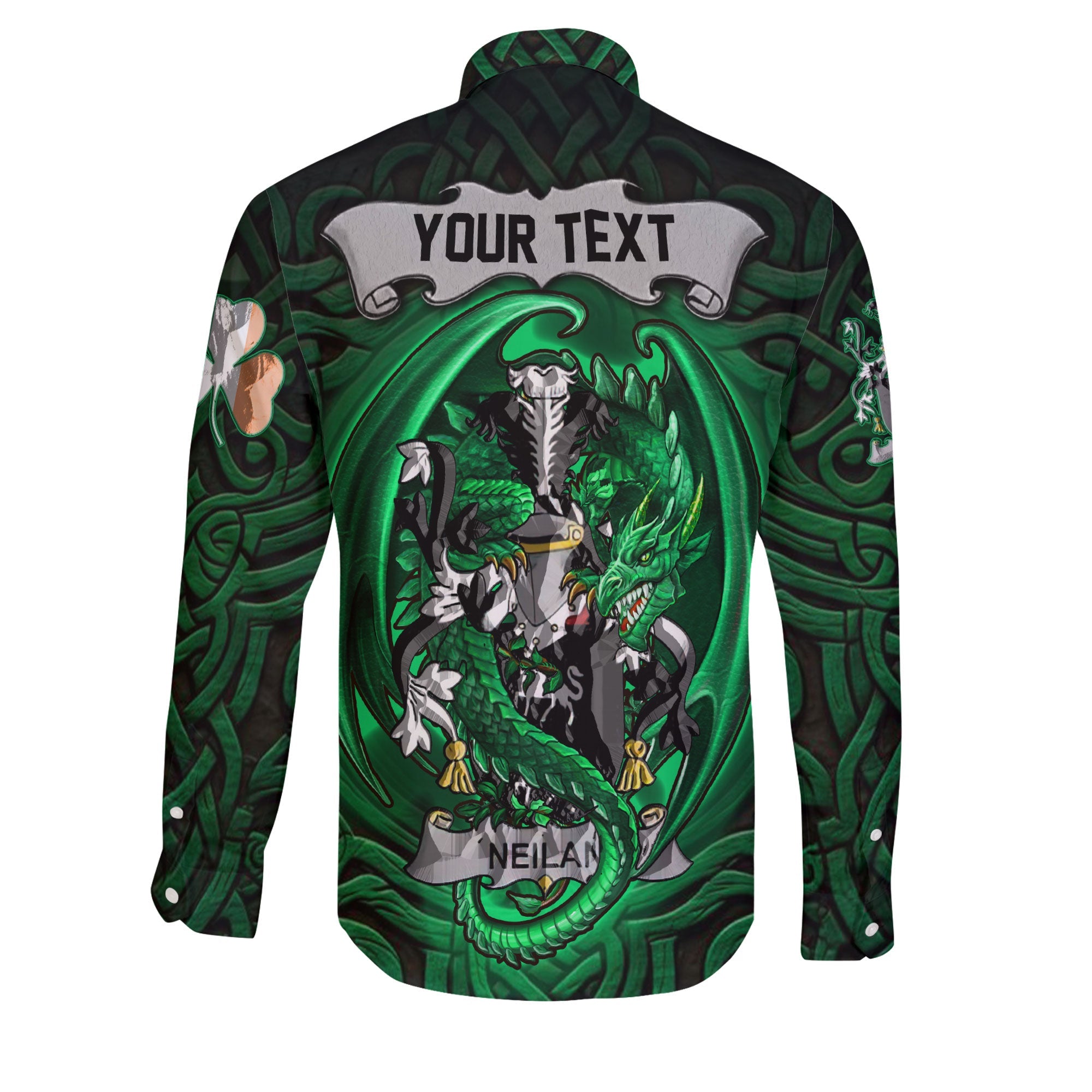 Neilan or O Neylan Long Sleeve Button Shirts The Green Dragon Of Ireland Style