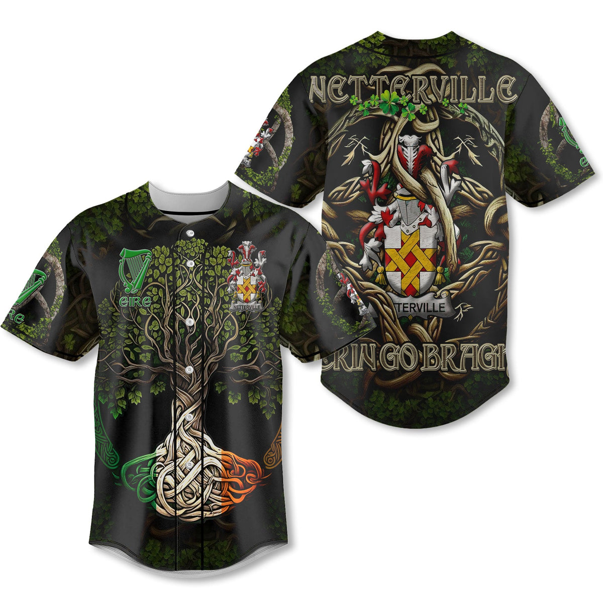 Netterville or Netterfield Baseball Jerseys Ireland Is My Root Style