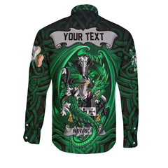 Newsom or Newsam Long Sleeve Button Shirts The Green Dragon Of Ireland Style