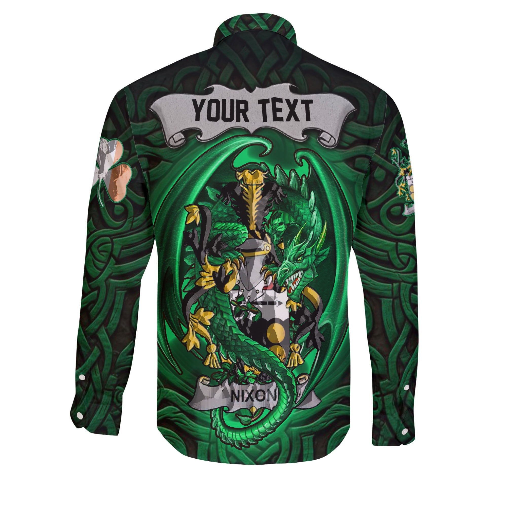 Nixon Long Sleeve Button Shirts The Green Dragon Of Ireland Style