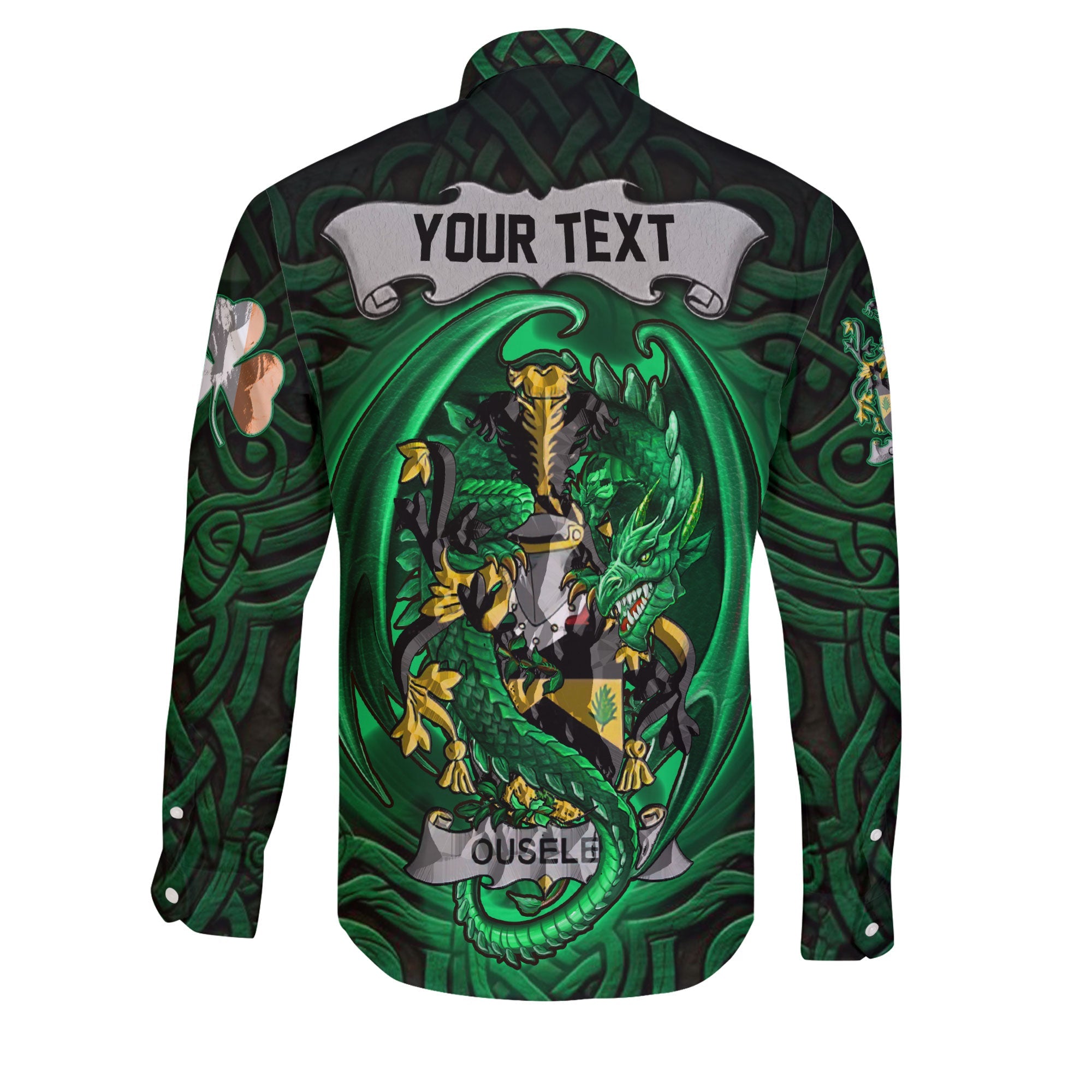 Ouseley Long Sleeve Button Shirts The Green Dragon Of Ireland Style