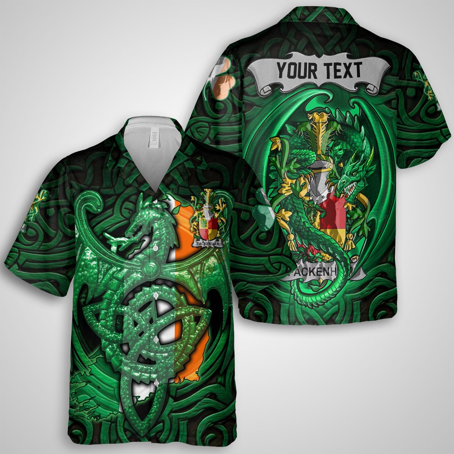 Packenham Hawaiian Shirts The Green Dragon Of Ireland Style