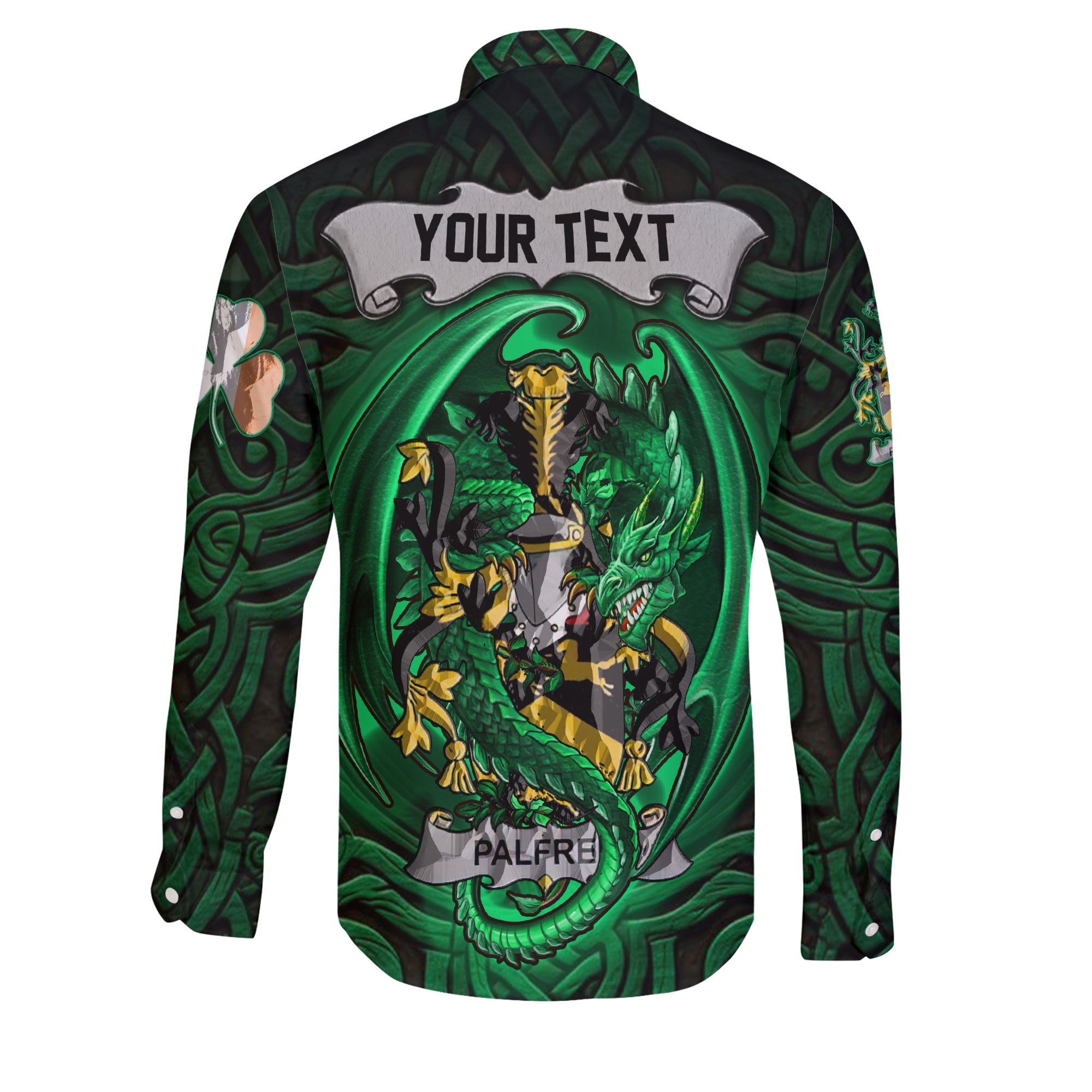 Palfrey Long Sleeve Button Shirts The Green Dragon Of Ireland Style