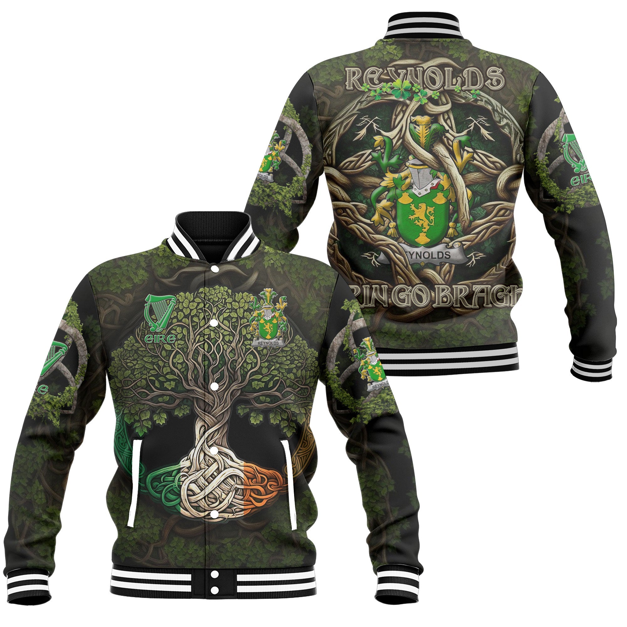 Reynolds or McRannell Baseball Jackets Ireland Is My Root Style