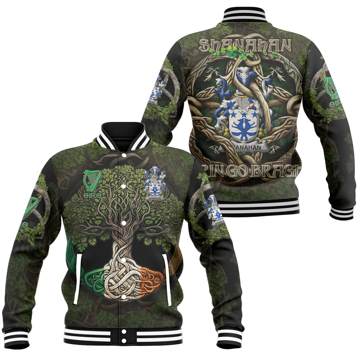 Shanahan or O Shanahan Baseball Jackets Ireland Is My Root Style