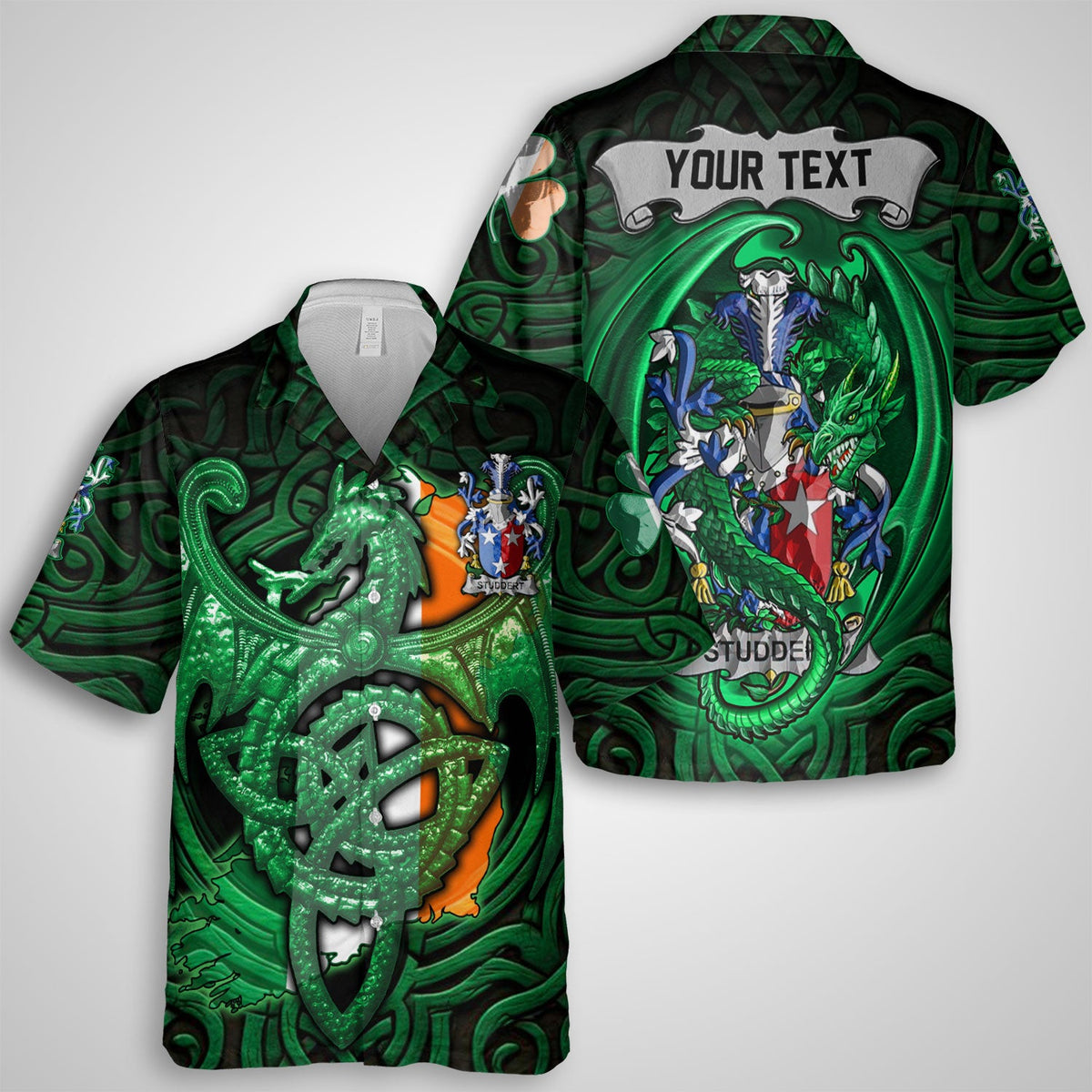 Studdert Hawaiian Shirts The Green Dragon Of Ireland Style