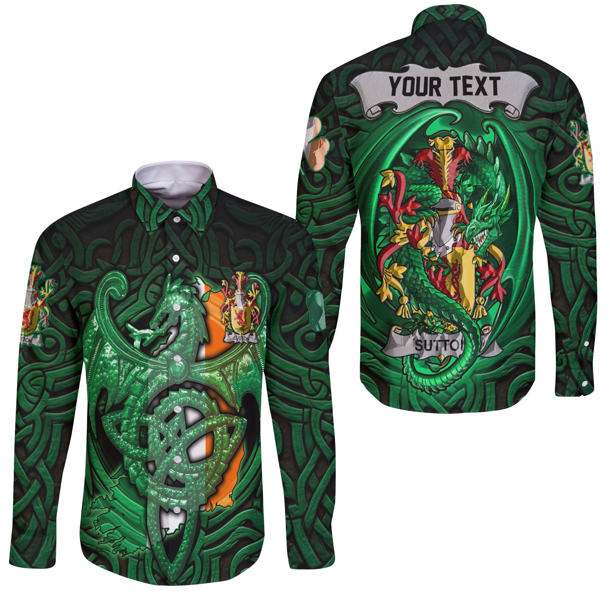 Sutton Long Sleeve Button Shirts The Green Dragon Of Ireland Style