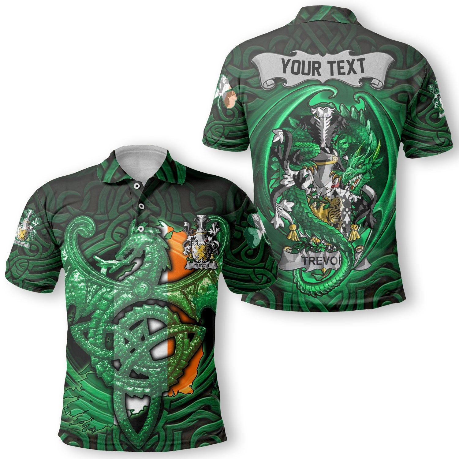 Trevor Polo Shirts The Green Dragon Of Ireland Style
