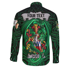 Vizer Long Sleeve Button Shirts The Green Dragon Of Ireland Style