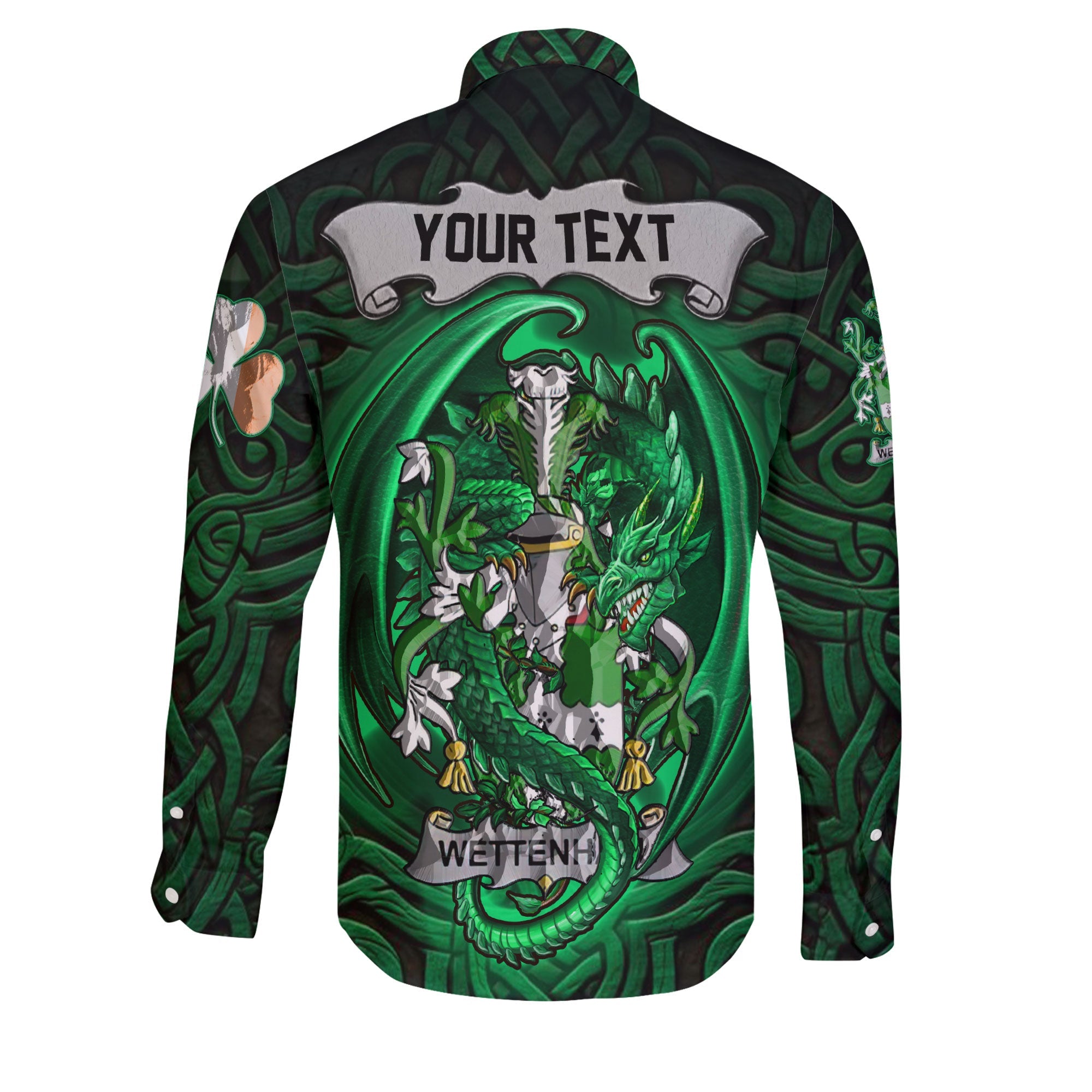 Wettenhall Long Sleeve Button Shirts The Green Dragon Of Ireland Style