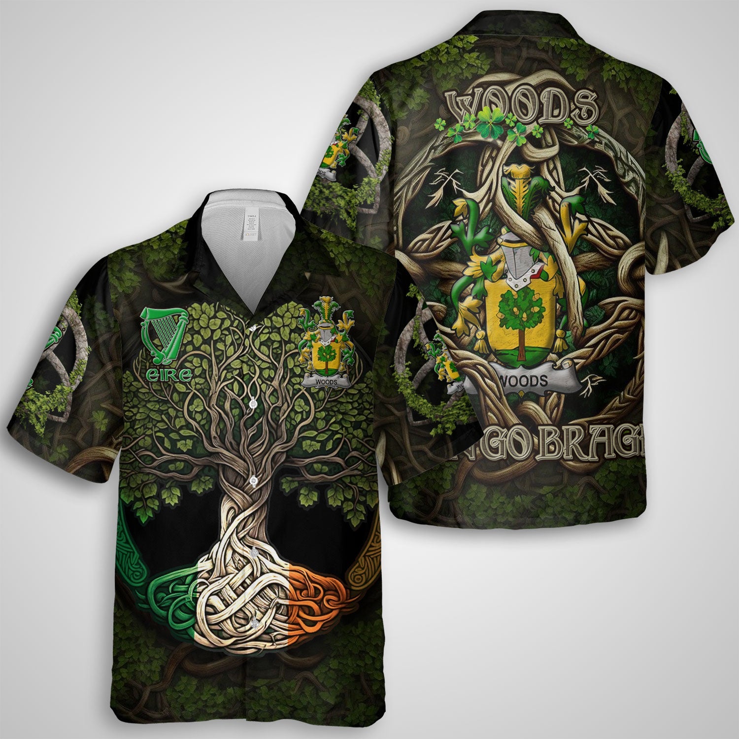 Woods Hawaiian Shirts Ireland Is My Root Style