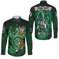 Woulfe Long Sleeve Button Shirts The Green Dragon Of Ireland Style